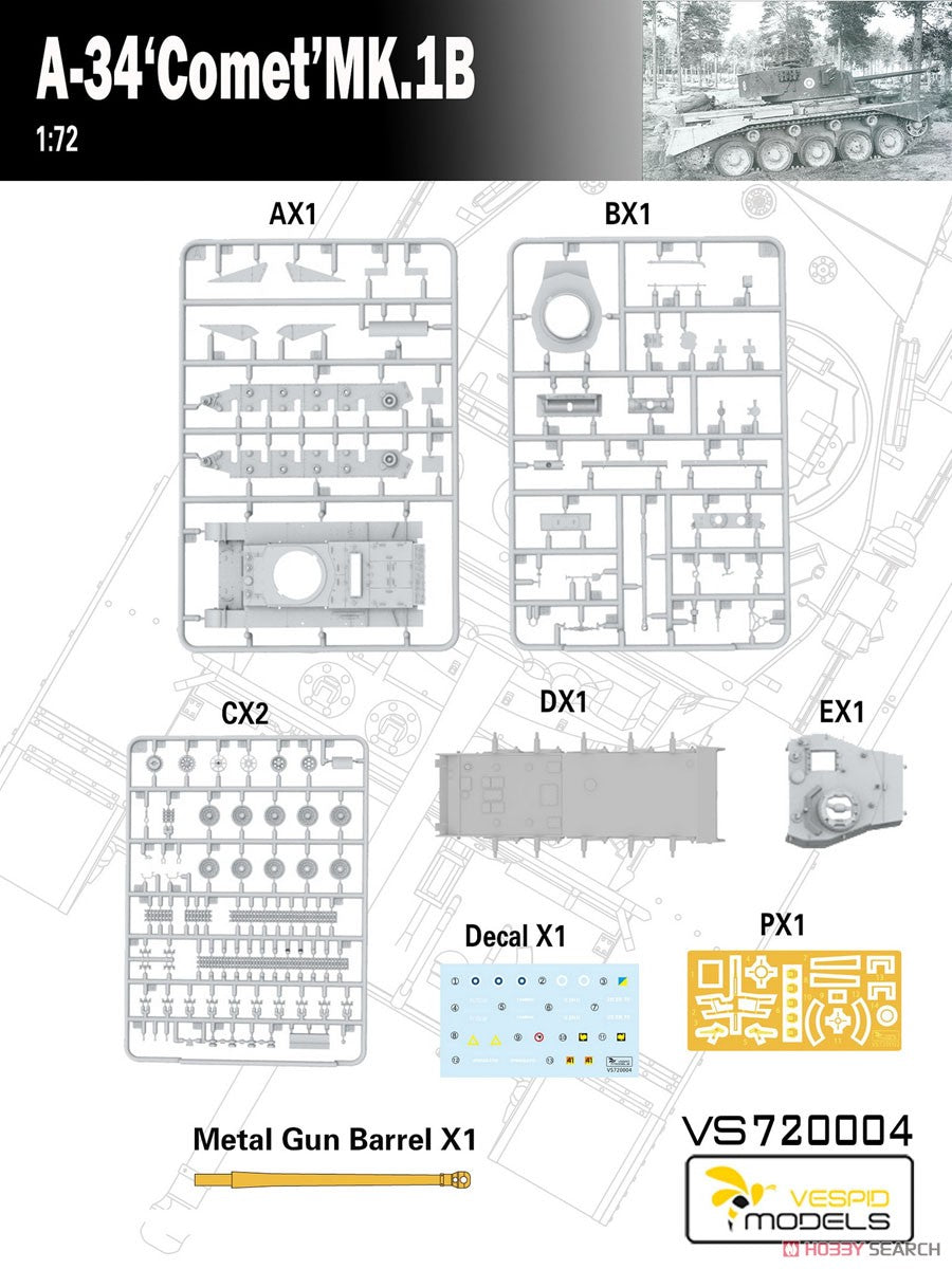 VESPID MODELS VS720004 1/72 A-34 COMET MK.1B Plastic Model Kit