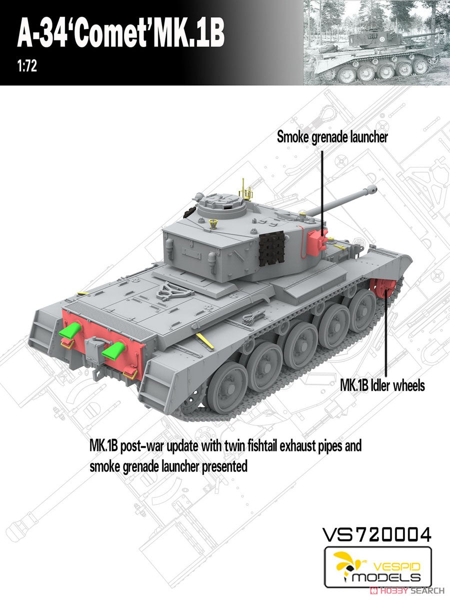 VESPID MODELS VS720004 1/72 A-34 COMET MK.1B Plastic Model Kit