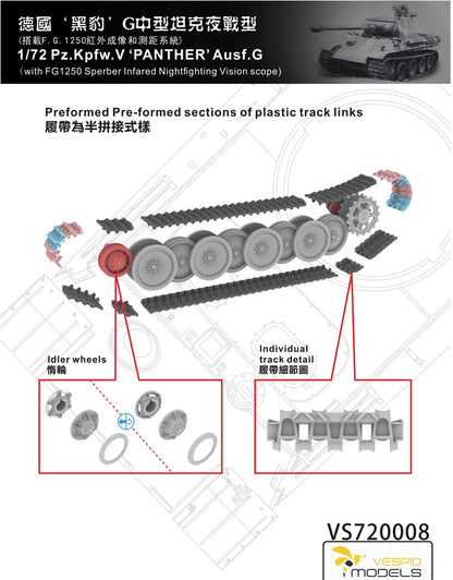 VESPID MODELS VS720008 1/72 Pz.Kpfw.V Panther Ausf.G with Infrared Night Vision Scope