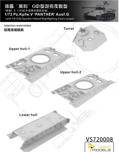 VESPID MODELS VS720008 1/72 Pz.Kpfw.V Panther Ausf.G with Infrared Night Vision Scope