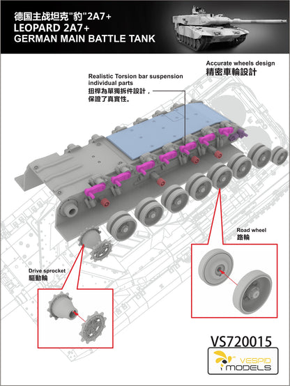 VESPID MODELS VS720015 1/72 German Main Battle Tank Leopard 2A7+ model kit