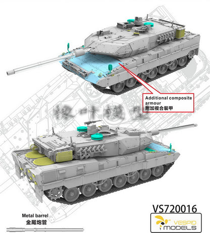 VESPID MODELS VS720016 1/72 Leopard 2 A7V German Main Battle Tank Model Kit