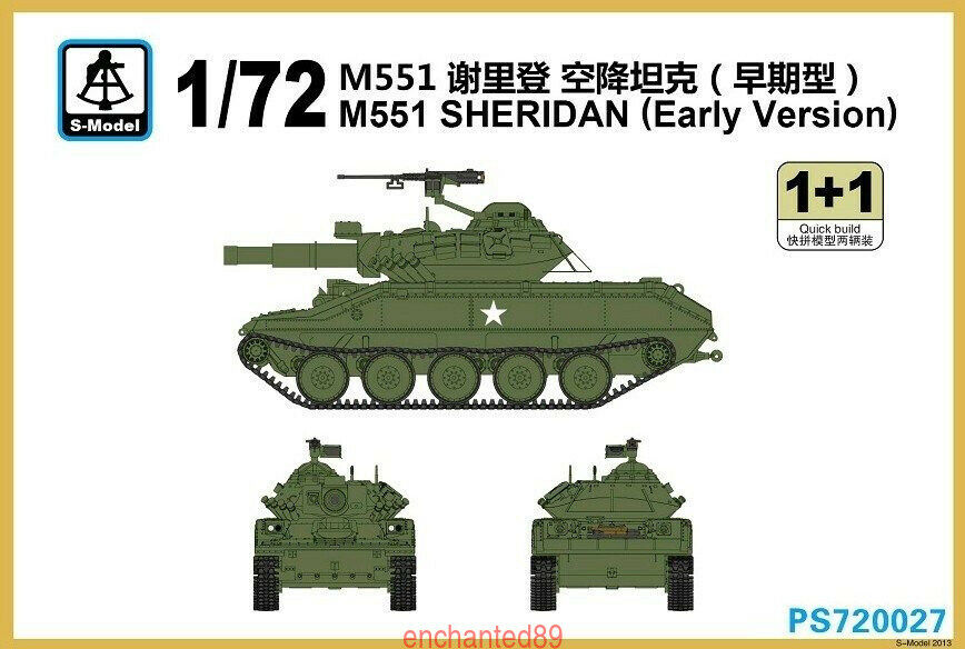 S-Model PS720027 1/72 Sheridan Plastic Model Kit – LCD 3D printed resin model kit, image 1