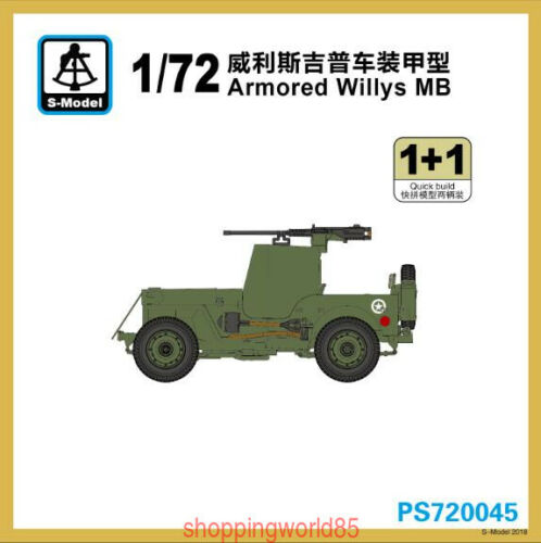 S-Model PS720045 1/72 Armored willys MB 1+1 Plastic Model Kit