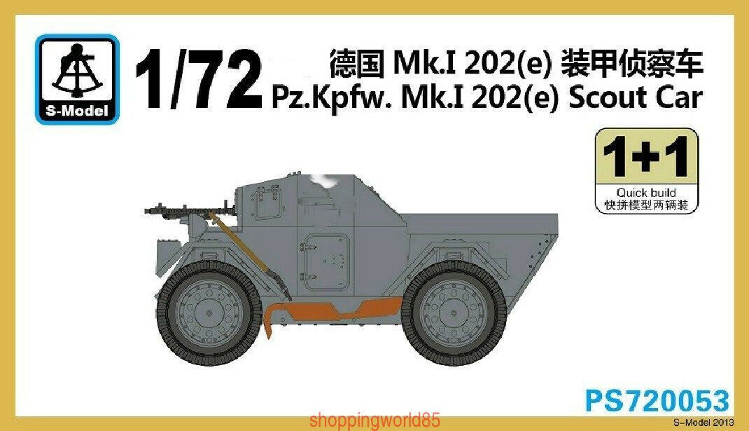 S-Model PS720053 1/72 Pz.kpfw.Mk.I 202 e Scout Car 1+1 Plastic Model Kit