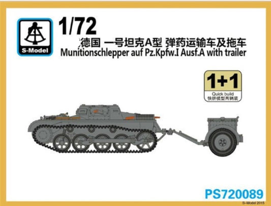 S-Model PS720089 1/72 Munitionschlepper Auf Pz.kpfw.I Ausf.A w/Trailer 1+1 Plastic Model Kit