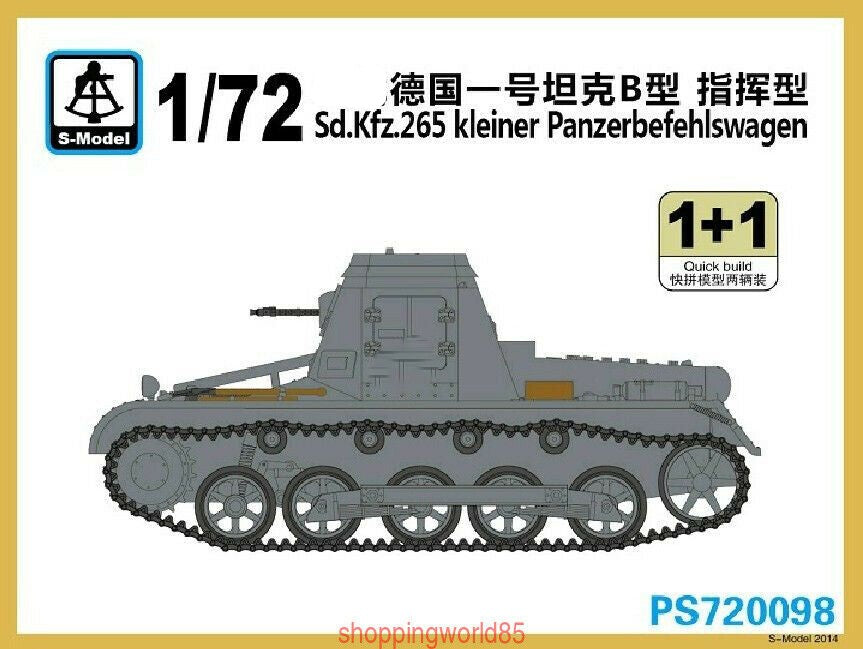 S-Model PS720098 1/72 Sd.kfz.265 Kleiner Panzerbefehlswagen 1+1 Plastic Model Kit