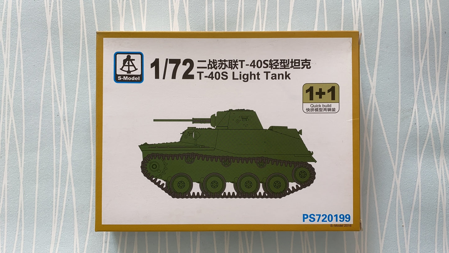 S-Model PS720199 1/72 T-40S Light Tank 1+1 Plastic Model Kit