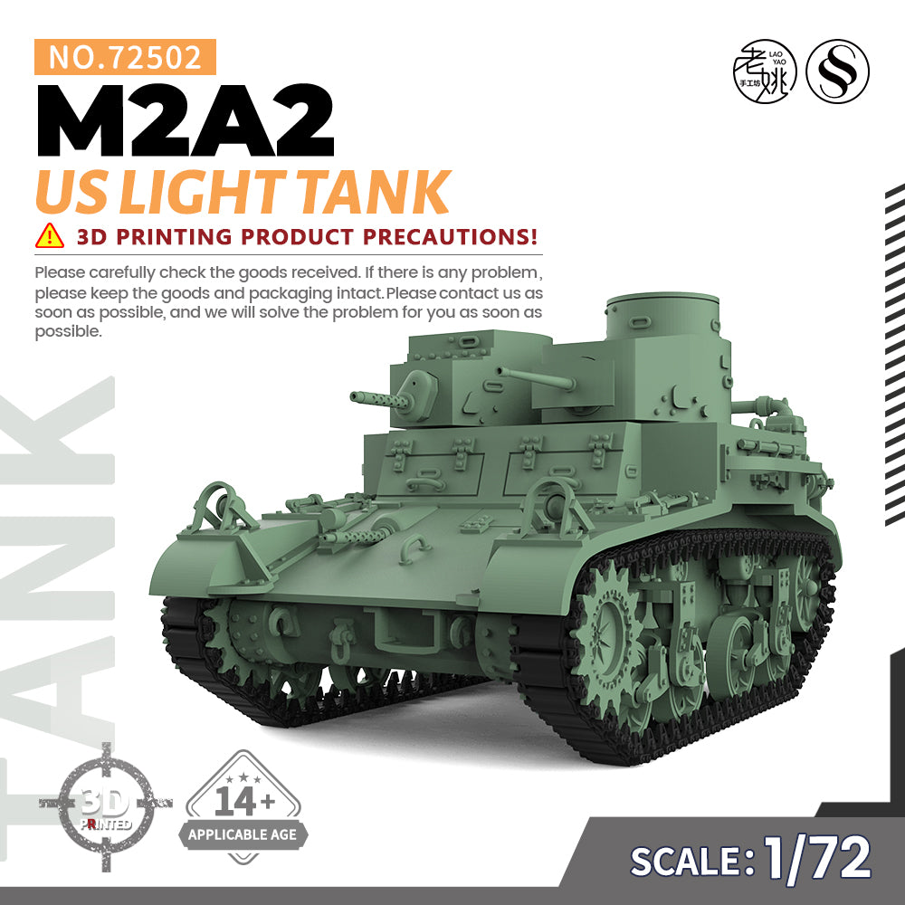 SSMODEL 502 V1.9 1/72(64,76,87) 25mm Military Model Kit US M2A2 Light Tank