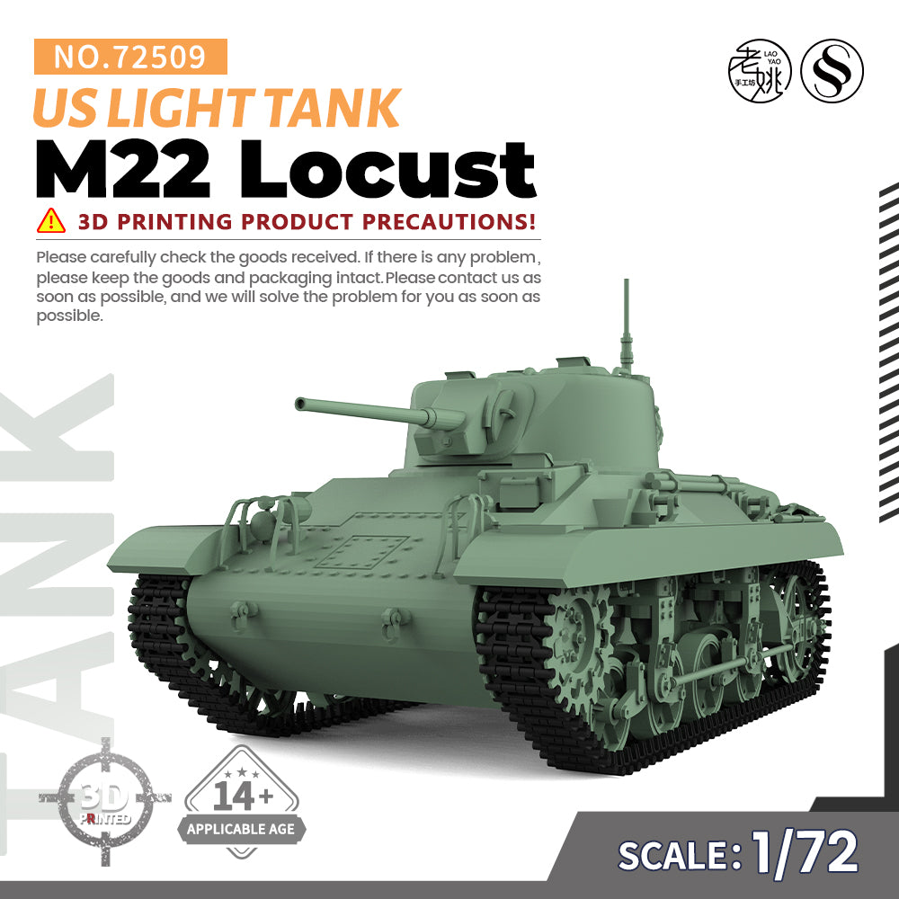 SSMODEL 509 Military Armoured Model Kit US M22 Light Tank