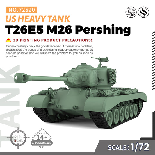 SSMODEL 520 V1.9 1/72(64,76,87) 25mm Military Model Kit US T26E5 M26 Pershing Heavy Tank