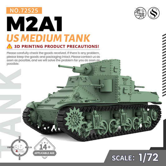 SSMODEL 525 Military Armoured Model Kit US M2A1 Medium Tank