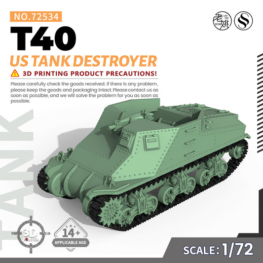 SSMODEL 534 Military Armoured Model Kit US T40 Tank Destroyer