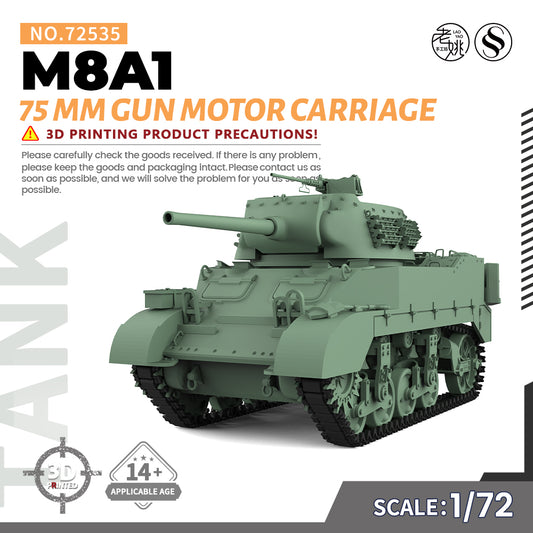 SSMODEL 535 Military Armoured Model Kit US M8A1 75mm Gun Motor Carriage