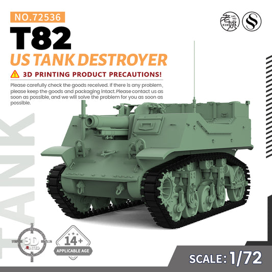 SSMODEL 536 Military Armoured Model Kit US T82 Tank Destroyer