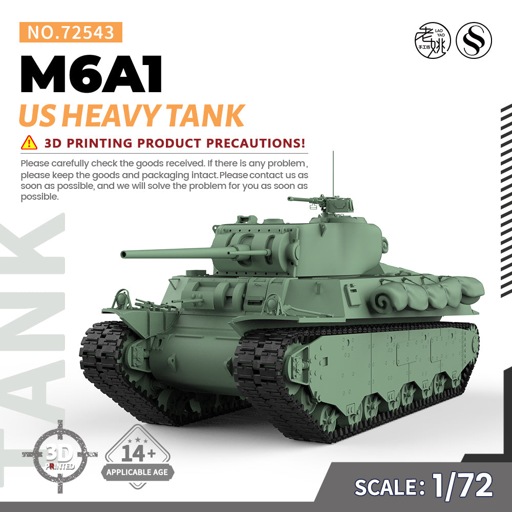 SSMODEL 543 Military Armoured Model Kit US M6A1 Heavy Tank