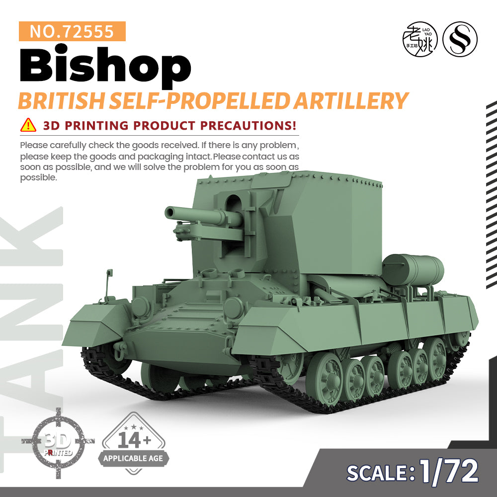 SSMODEL 555 Military Armoured Model Kit British Bishop Self-Propelled Artiller