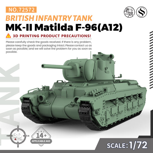 SSMODEL 572 Military Armoured Model Kit British Infantry Tank MK II Matilda F-96(A12)