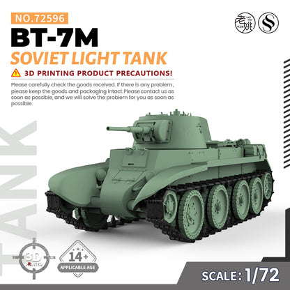 SSMODEL 596 Military Armoured Model Kit Soviet BT-7M Light Tank