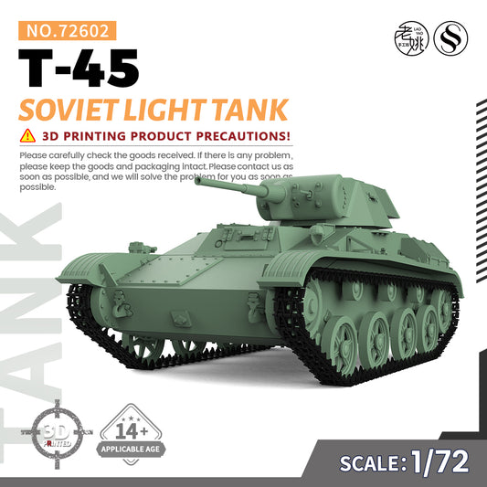 SSMODEL 602 Military Armoured Model Kit Soviet T-45 Light Tank