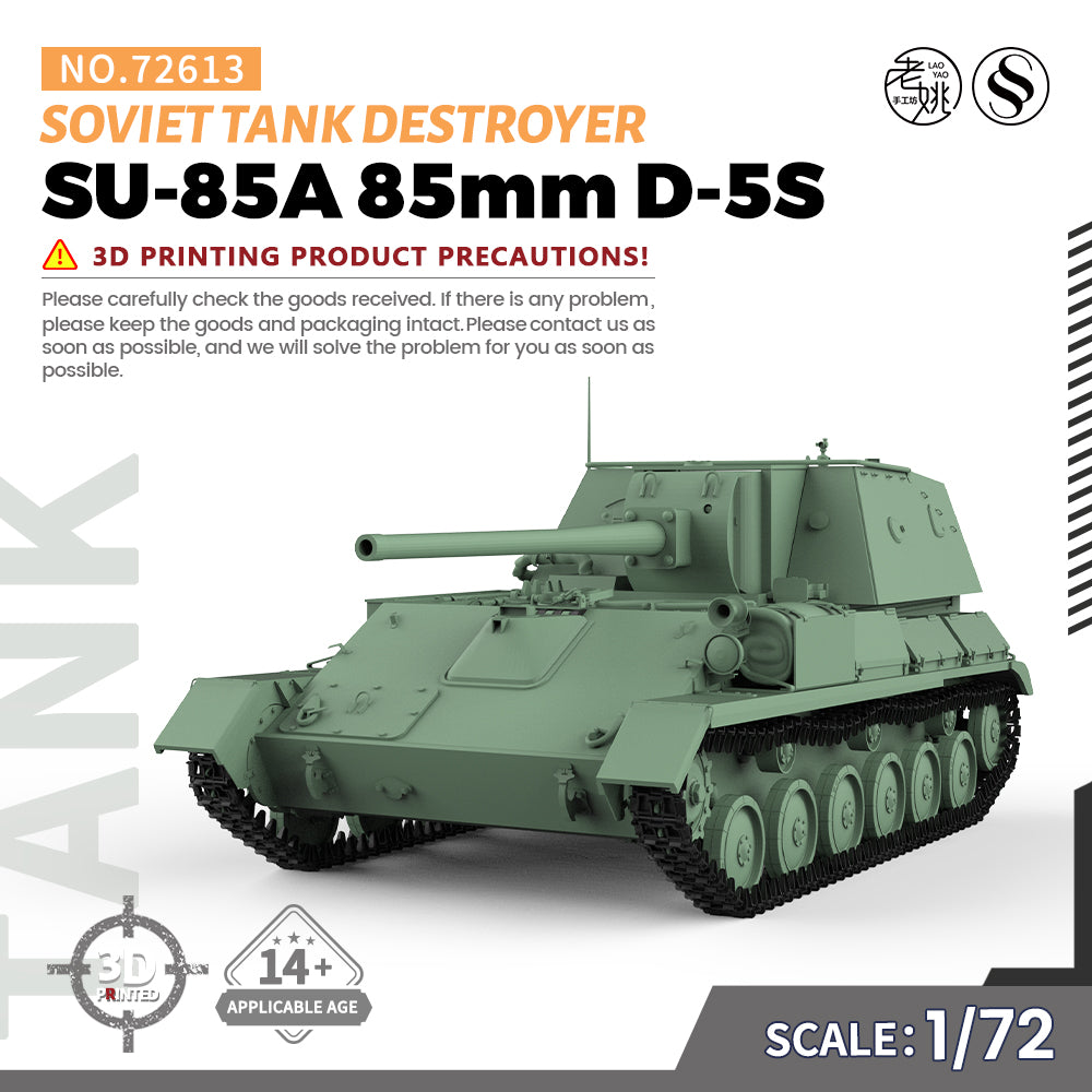 SSMODEL 613 Military Model Kit Soviet SU-85A 85mm D-5S Tank Destroyer