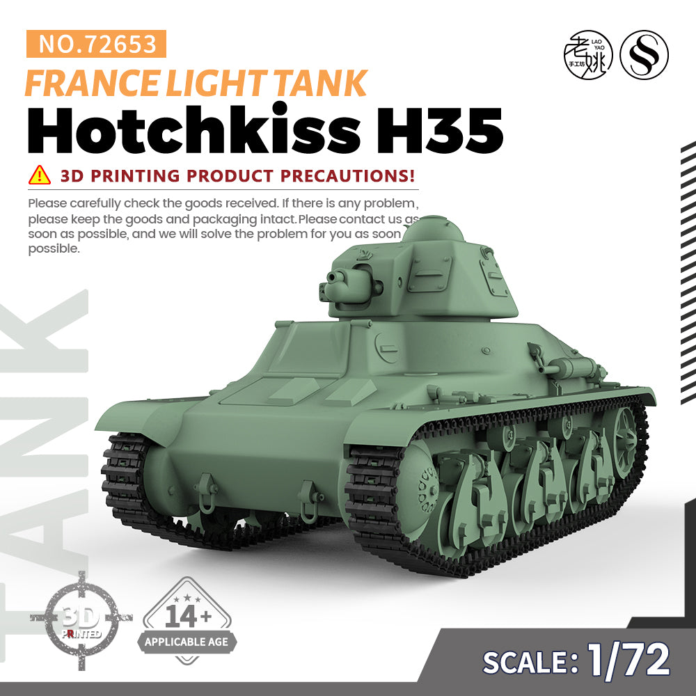 SSMODEL 653 Military Armoured Model Kit France Hotchkiss H35 Light Tank