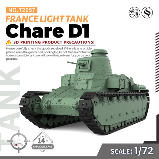 SSMODEL 657 Military Armoured Model Kit France Chare D1 Light Tank