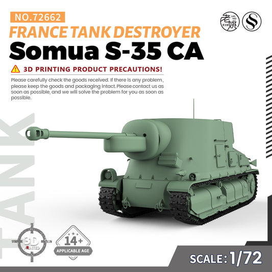 SSMODEL 662 Military Armoured Model Kit France Somua S-35 CA Tank Destroyer