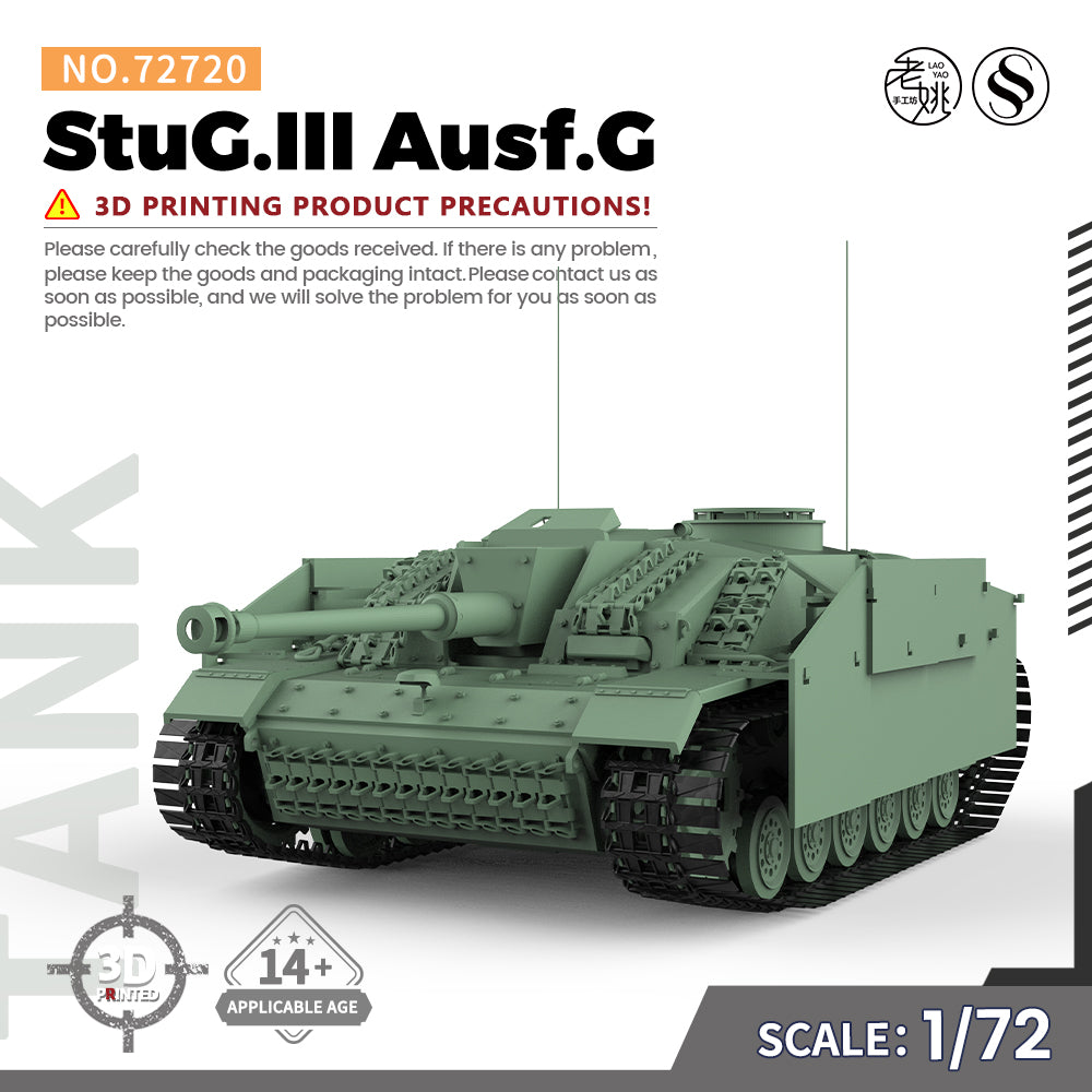 SSMODEL 720 V1.9 1/72(64,76,87) 25mm Military Model Kit German StuGIII G Tank Destroyer