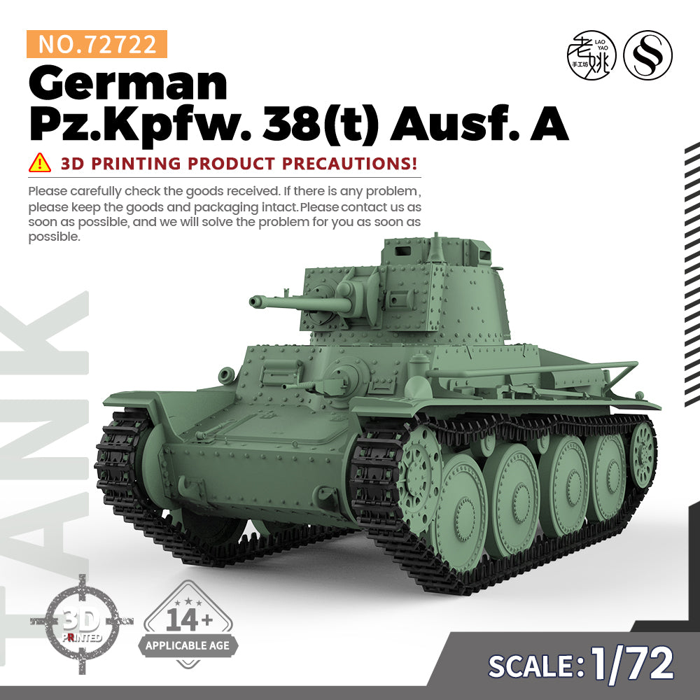 SSMODEL 722 Military Armoured Model Kit German Pz.Kpfw. 38 (t) Ausf. A