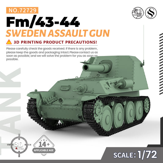 SSMODEL 729 Military Armoured Model Kit Sweden Assault Gun Fm/43-44 StuG