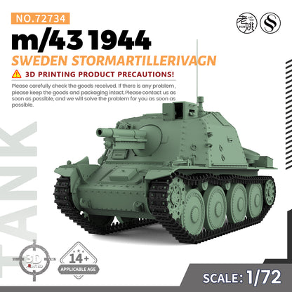 SSMODEL 734 Military Armoured Model Kit Sweden 1944 Stormartillerivagn m/43