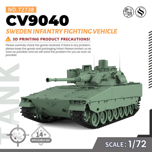 SSMODEL 738 Military Armoured Model Kit Sweden CV9040 Light Tank