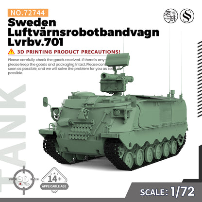 SSMODEL 744 Military Armoured Model Kit Sweden Luftv?rnsrobotbandvagn Lvrbv.701