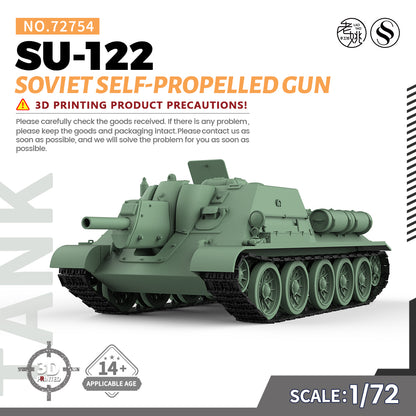 SSMODEL 754 Military Armoured Model Kit Soviet SU-122 Tank Destroyer