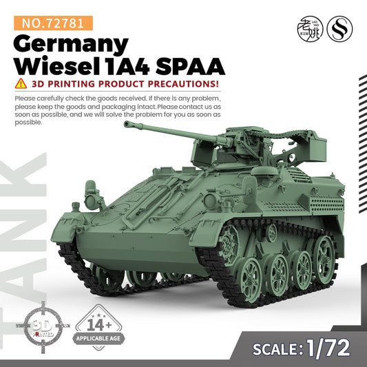 SSMODEL 781 V1.9 1/72(64,76,87) 25mm Military Model Kit Germany Wiesel 1A4 SPAA