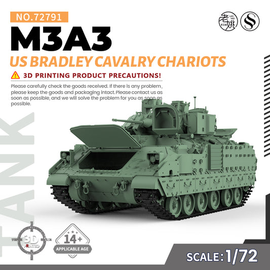 SSMODEL 791 V1.9 1/72(64,76,87) 25mm Military Model Kit US M3A3 Bradley Cavalry Chariots