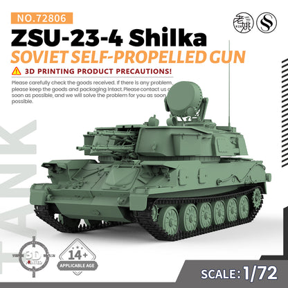 SSMODEL 806 Military Armoured Model Kit Soviet ZSU-23-4 Shilka Self-Propelled Gun