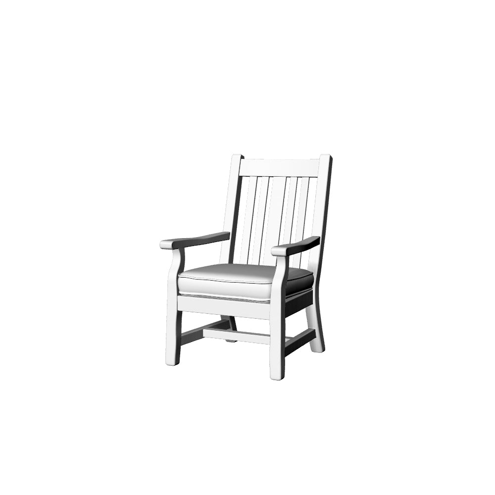 MRY-SFW LYTS592 3D Printed Unpainted White Resin Miniature Rustic American Accent Chair for Dollhouse Patio Diorama