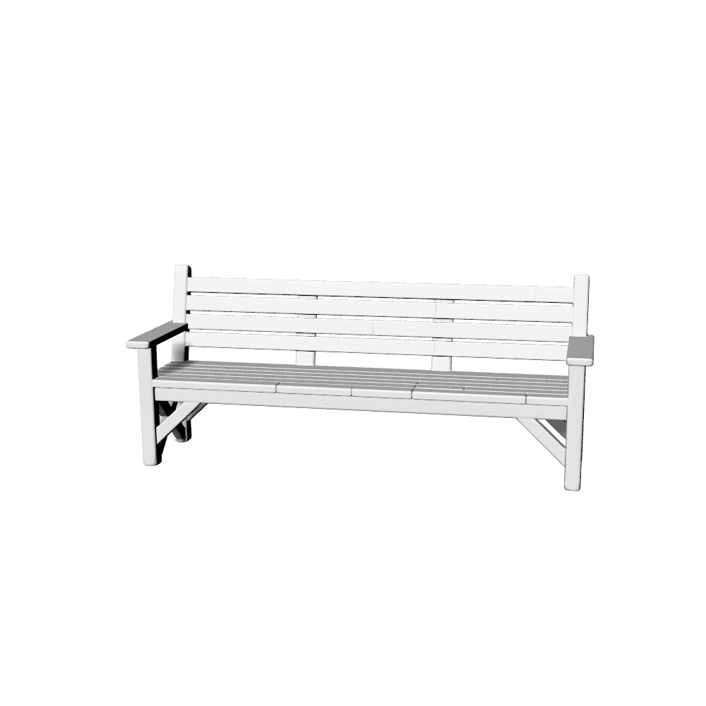 MRY-SFW LYTS587 3D Printed Unpainted White Resin Miniature Rustic Wooden Bench for Dollhouse Garden Diorama