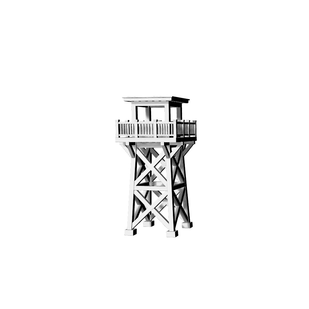 MRY-SFW LYTS659 3D Printed Open Watchtower Model, Unpainted White Model, Wargaming Terrain Accessory