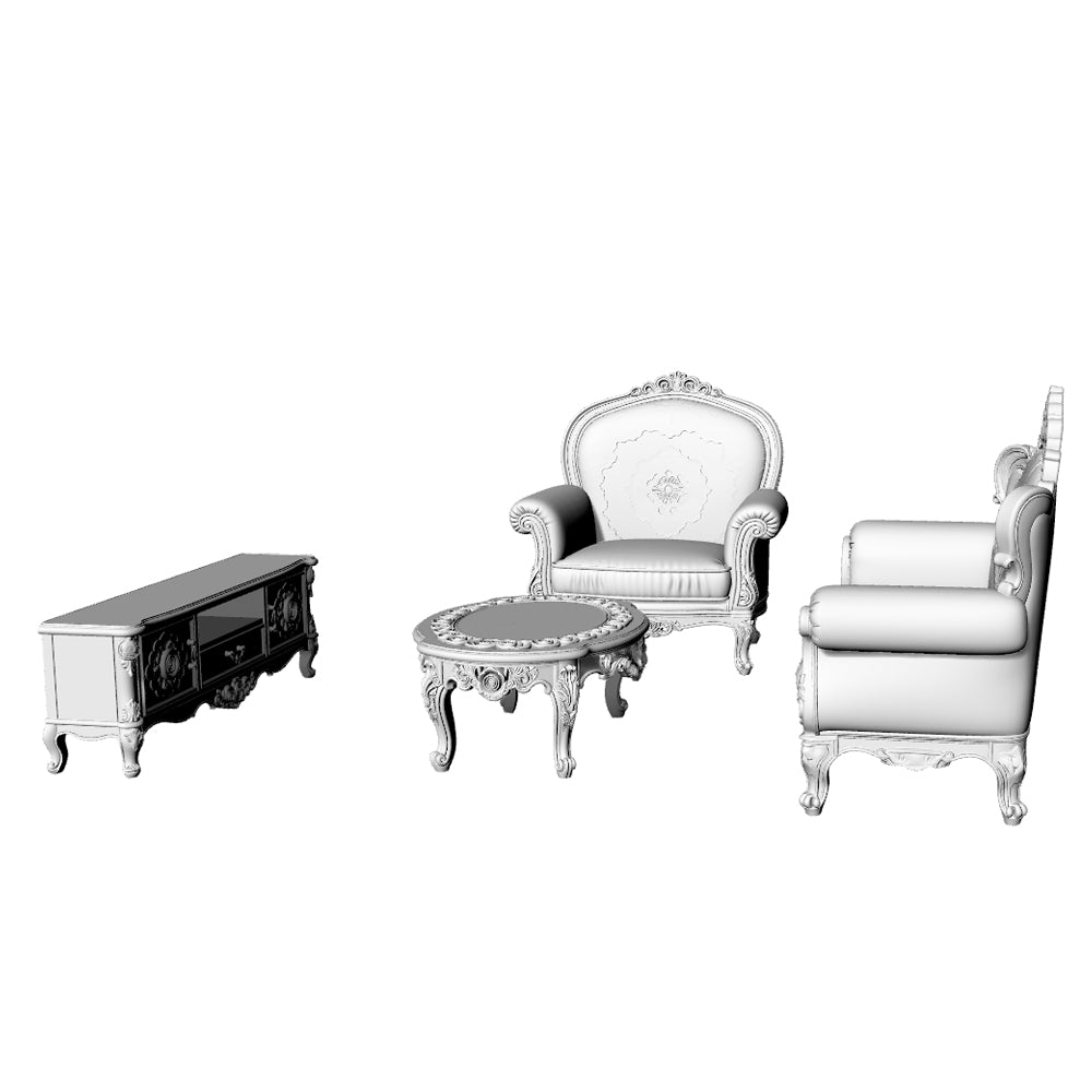 MRY-SFW LYTS572 3D Printed Unpainted Victorian Living Room Set, Miniature Diorama Accessories