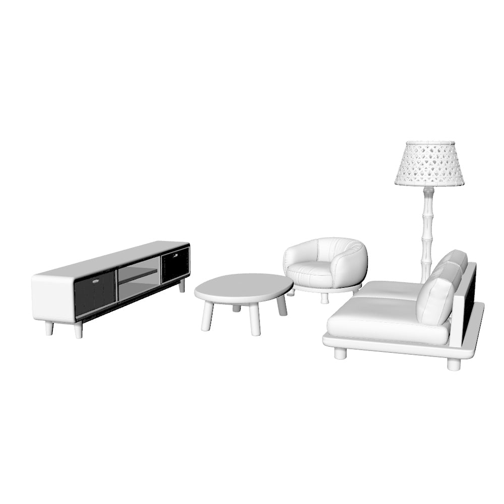 MRY-SFW LYTS562 3D Printed Unpainted Wabi-Sabi Living Room Set, Miniature Diorama Accessories