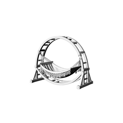 MRY-SFW LYTS593 3D Printed Unpainted White Resin Miniature Arched Garden Hammock for Dollhouse Patio Diorama