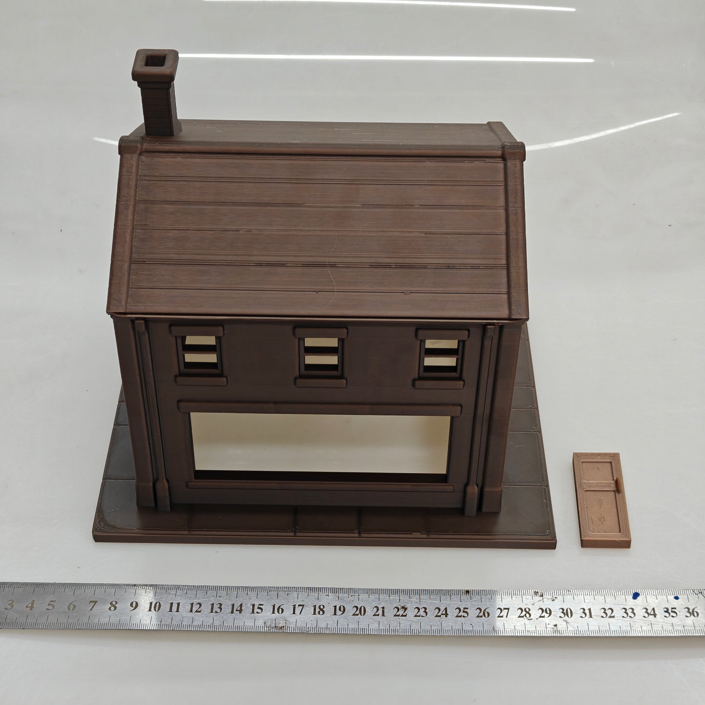 RHF0447 Triangular-roof wooden house with windows Desktop Ornament Sand Table Architecture Architectural Model Miniature House Small-scale Landscaping