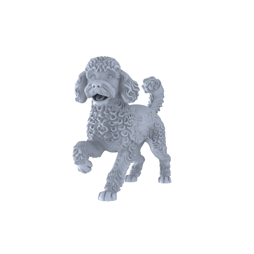 Yao's Studio LYTR260 Poodle Resin Miniature Model 5-Figure Set, Unpainted Cute Interactive Pet Figures, DIY Painting Scene Decoration Miniatures Diorama Resin Figures