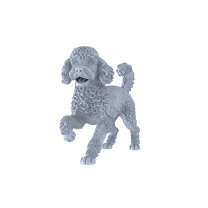 Yao's Studio LYTR260 Poodle Resin Miniature Model 5-Figure Set, Unpainted Cute Interactive Pet Figures, DIY Painting Scene Decoration Miniatures Diorama Resin Figures