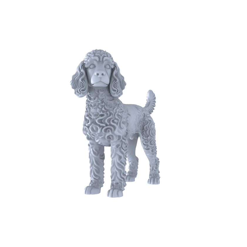 Yao's Studio LYTR260 Poodle Resin Miniature Model 5-Figure Set, Unpainted Cute Interactive Pet Figures, DIY Painting Scene Decoration Miniatures Diorama Resin Figures