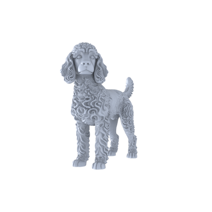 Yao's Studio LYTR260 Poodle Resin Miniature Model 5-Figure Set, Unpainted Cute Interactive Pet Figures, DIY Painting Scene Decoration Miniatures Diorama Resin Figures