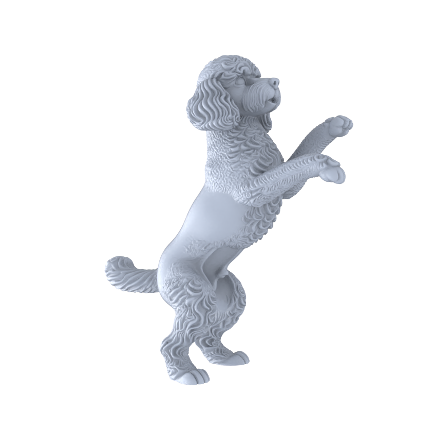Yao's Studio LYTR260 Poodle Resin Miniature Model 5-Figure Set, Unpainted Cute Interactive Pet Figures, DIY Painting Scene Decoration Miniatures Diorama Resin Figures